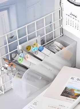 新款透明磨砂大容量斜插式笔筒