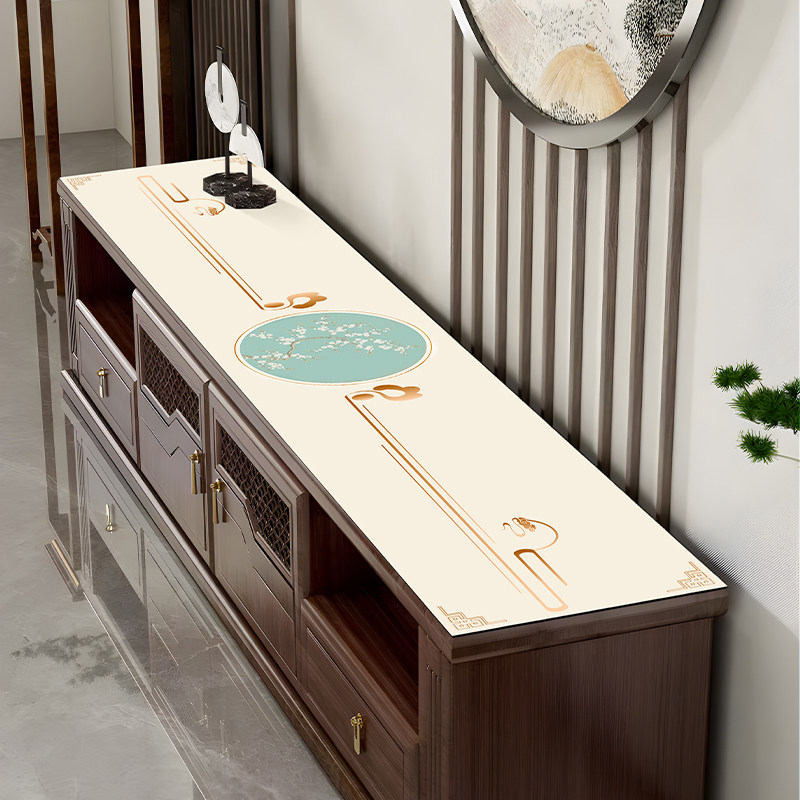 新中式电视柜桌垫餐柜玄关垫台面换鞋柜桌面防尘垫布防水保护垫