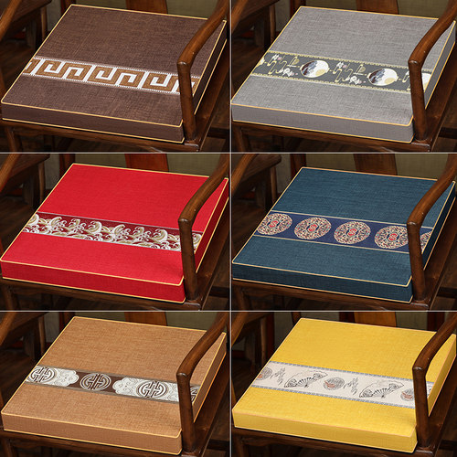 凤公馆中式椅子坐垫防滑带绑带