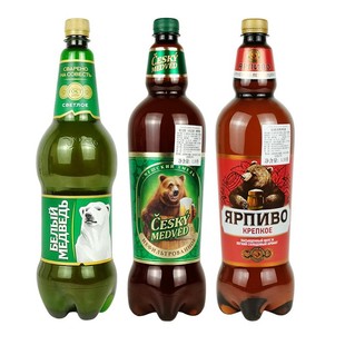 俄罗斯进口啤酒烈性高度棕熊大白熊捷克熊1350ml*1瓶精酿黄啤白啤