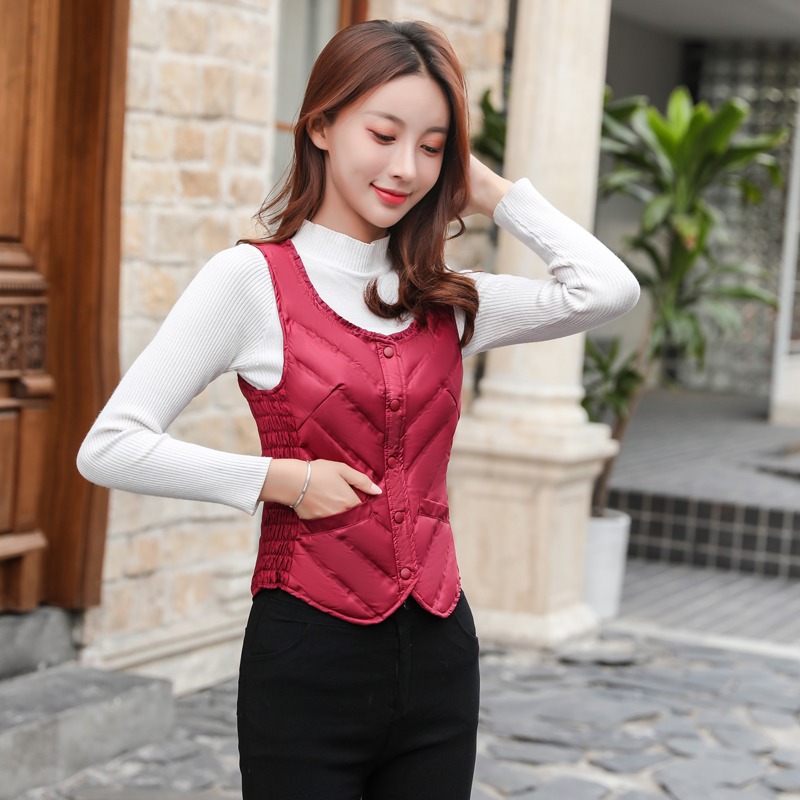 轻薄贴身短款羽绒马甲