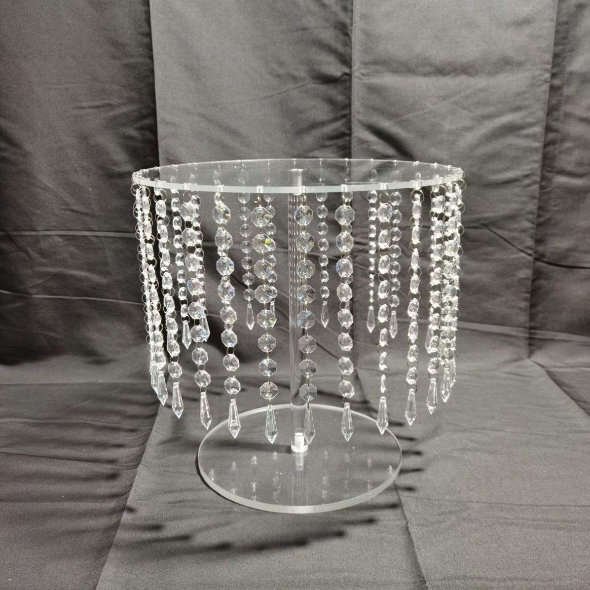 婚庆甜品台蛋糕架装欧式水晶亚克力糕点盘西点托盘装饰摆件旋转