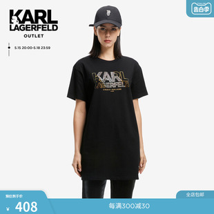 LAGERFELD卡尔拉格斐KARL烫钻印花连衣裙老佛爷 KARL 大牌秒杀