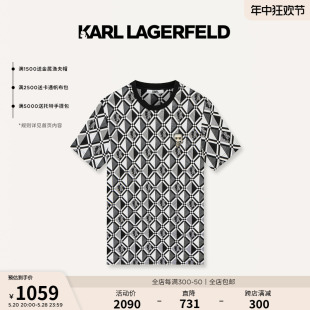 新款 KARL钉珠短袖 LAGERFELD卡尔拉格斐2024夏季 KARL T恤男老佛爷