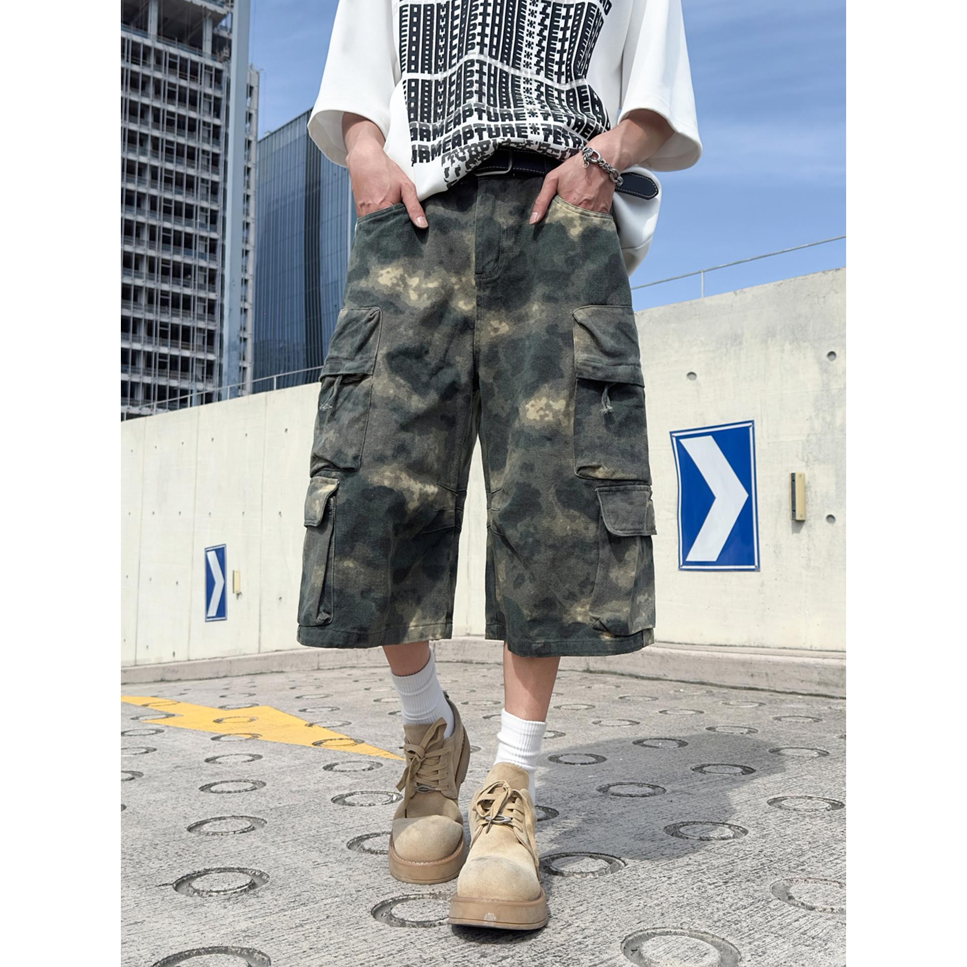 美式重工迷彩装短裤男夏季