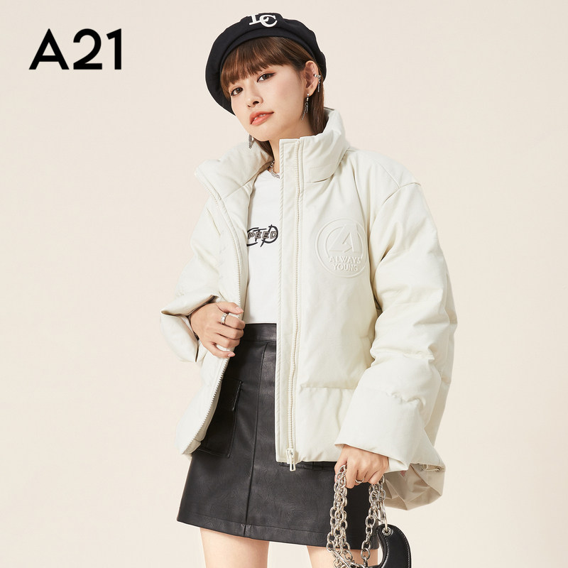 A21女装立领羽绒服厚款2023秋冬新款时尚短款保暖外套宽松面包服怎么样,好用不?