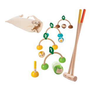 plantoys儿童木制户外玩具露营游戏门球套装亲子互动礼物5189