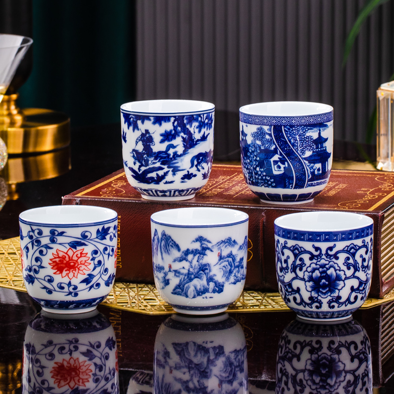 釉下彩青花高温陶瓷茶杯水杯口杯