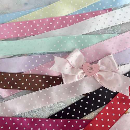 日本2.4cmap波点丝带高光泽