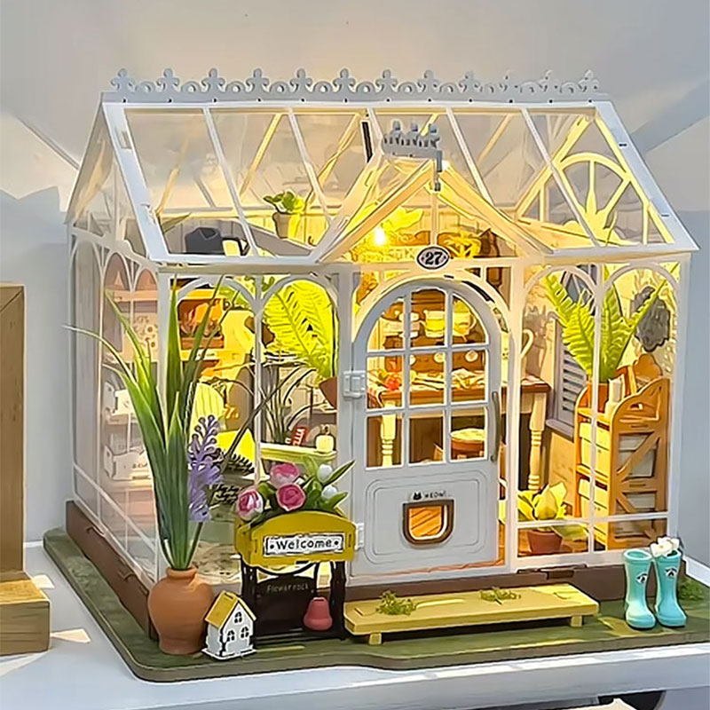 若来diy小屋积木木制拼装拼图