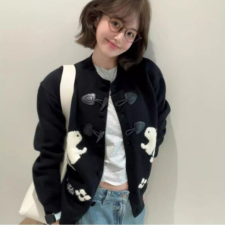 复古费尔岛兔子提花牛角