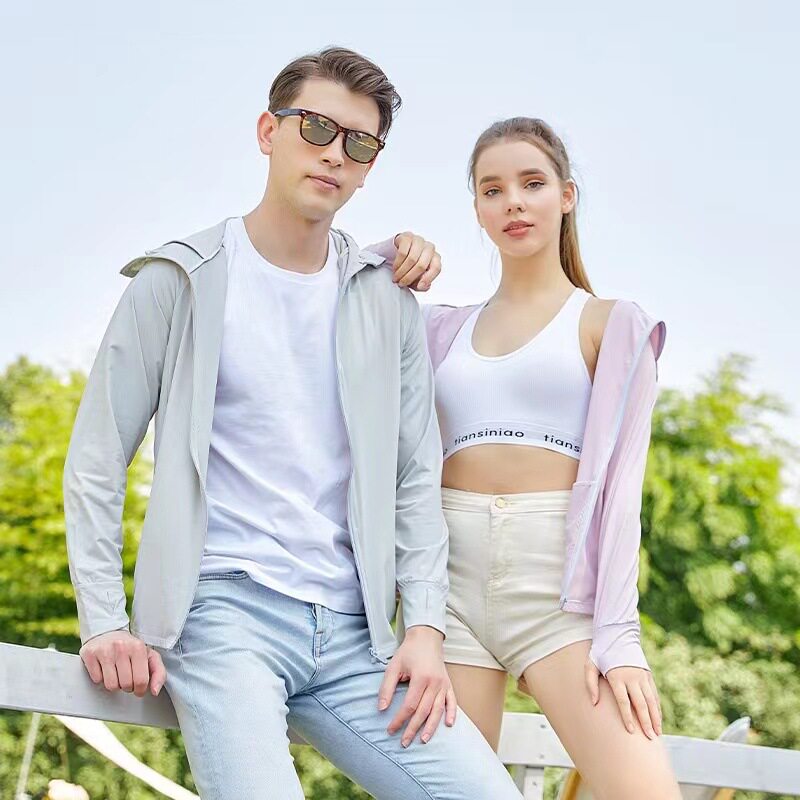 冰丝网格男女情侣款轻薄夏季骑车透气罩衫跨境出游旅游户外薄