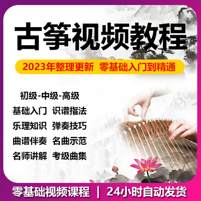 古筝视频教程高清教学初学者零基础入门自学网课全套考级培训课程