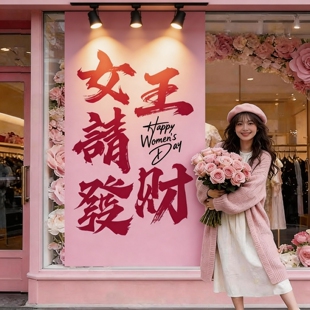 女神节氛围装饰挂布条幅商场店铺拍照打卡背景墙三八妇女节布置