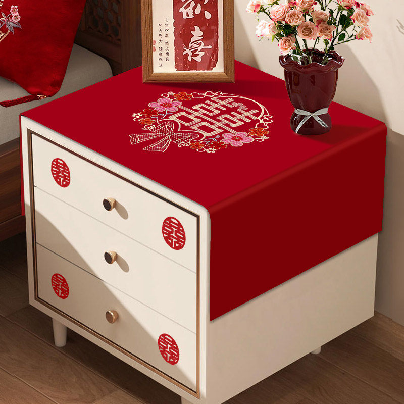 床头柜盖布结婚高档防尘巾喜庆红色桌垫婚房装饰拉花布置婚礼用品,节庆用品/礼品,创意礼盒/礼品套组,淘宝优惠券,粉丝福利购,淘宝优惠卷