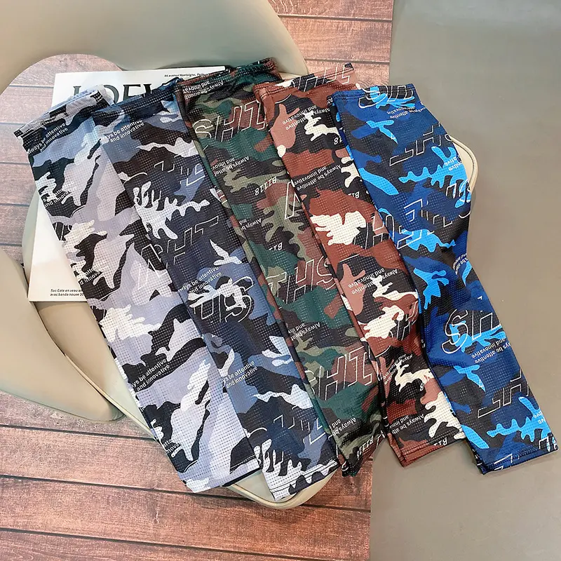 成人夏季冰丝袖套冰凉薄款防晒旅游户外防晒骑行自行车遮阳套袖