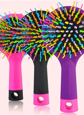 J018韩国彩虹梳子 美发气囊按摩防静电卷发顺发梳 魔法气垫梳