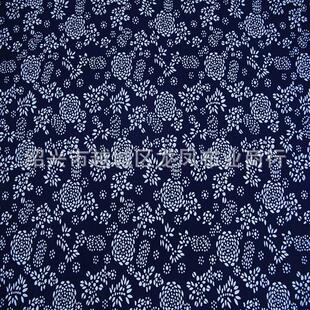 厂家现货全棉斜纹厚款活性印染蓝花布 棉服被面床上用品布料爆款