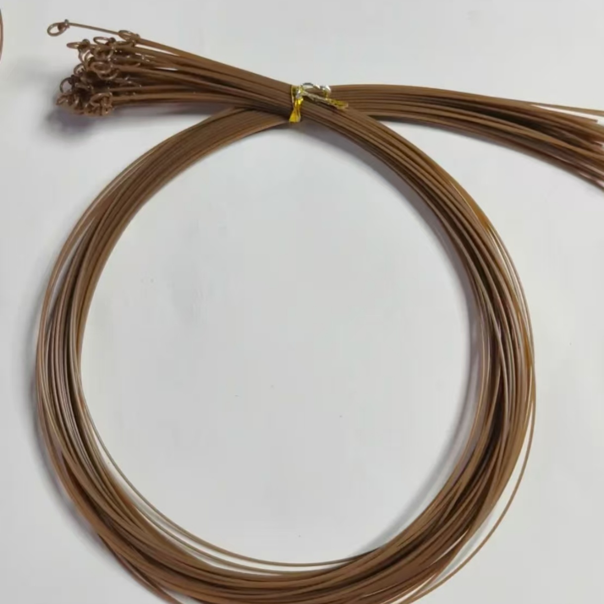 高强度0.8棕色枯草色鱼线手工编织钓鱼线耐磨单股替换圈备用圈