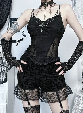 Gothic style chain camisole top 暗黑哥特风链条可拆卸吊带上衣