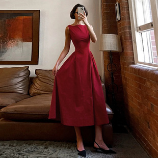 French socialite party dress 简约优雅女人聚会派对礼服连衣裙