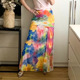 vacation beach dress油画色彩夏季 Beach 海边度假沙滩裙子中长款