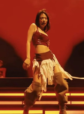 Jennie Same style skirtt金智妮同款打歌服流浪风半身裙女蕾丝裙