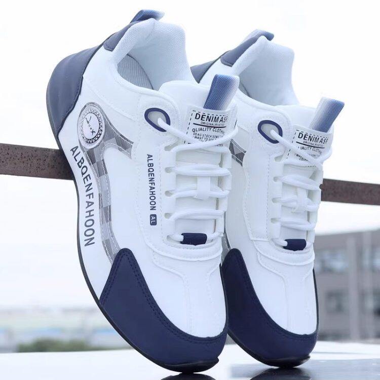 乔舟男鞋2026春秋高档休闲运动鞋皮面防水软底防滑跑步鞋老爹潮鞋