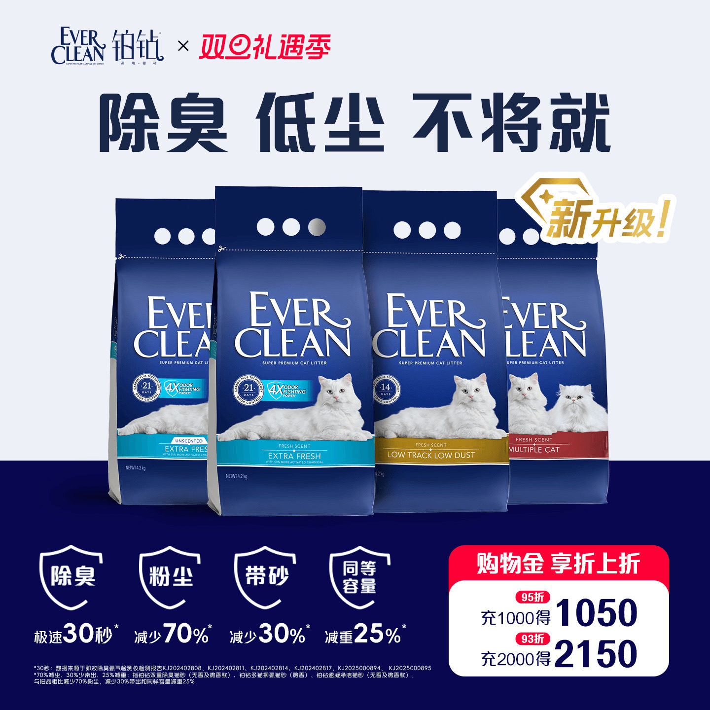 铂钻矿砂进口膨润土猫砂强效除臭抑菌低尘结团4.2kg钠基矿5L便携