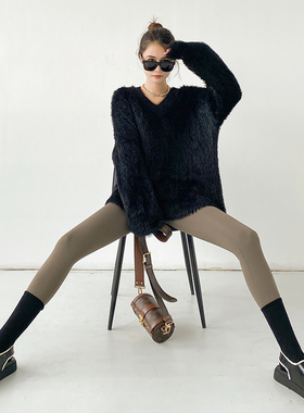 小个子鲨鱼皮打底裤女外穿2023秋冬新款加绒加厚黑色魔术瑜伽裤子