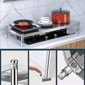 燃气灶支撑架单层不锈钢煤气炉灶层架厨房隔板架垫高不锈钢灶台支