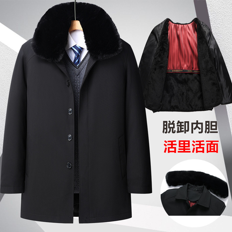 中老年男士加厚棉袄羽绒棉服爷爷加绒中年冬季棉衣爸爸冬装外套