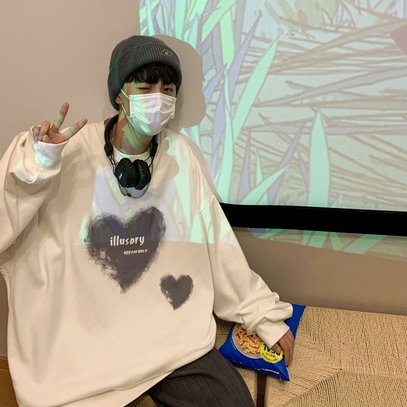 春季卫衣男潮ins春装男生上衣潮流百搭宽松圆领春秋款薄款慵懒风