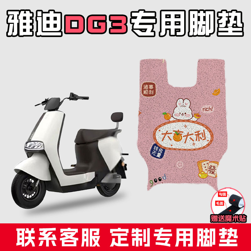 适用于雅迪DG3电动车丝圈脚垫踩脚垫TDT1347Z防水耐磨脚踏板垫子