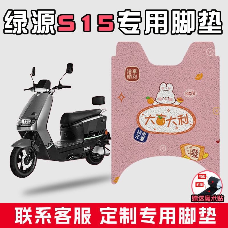 适用于绿源S15电动车丝圈脚垫LY1200DT-17B防水脚踏垫脚踏板垫子