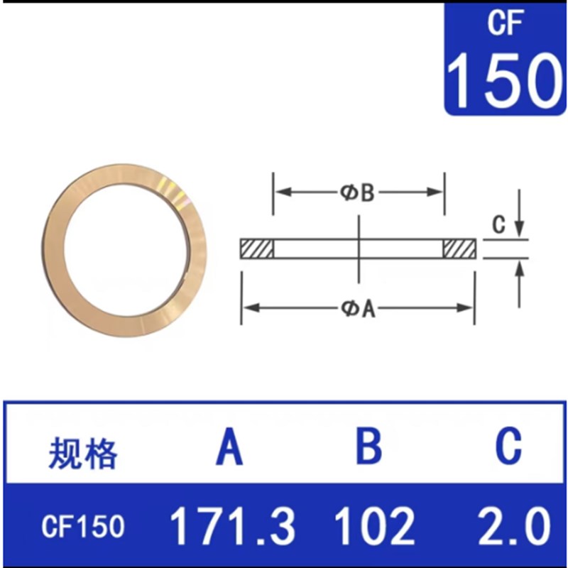 CF超真空无氧铜密封垫片   刀口法兰密封垫圈