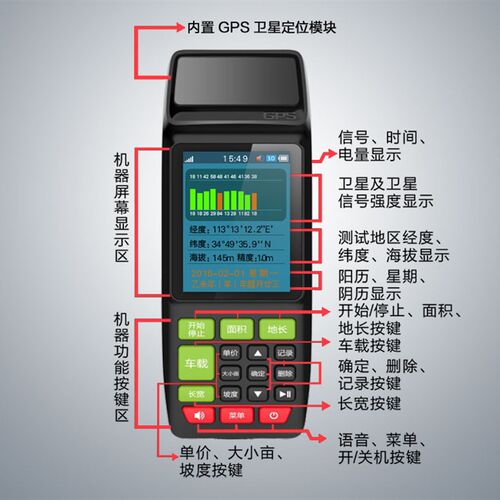 博恩测亩仪X5c5x6车载智能水稻收割机插秧机面积测量仪量地测亩仪