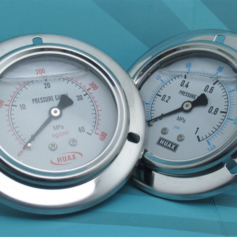 压力表轴向yn60ZT 充油背式带边耐震油压气压水液压注塑25mpaHUAX