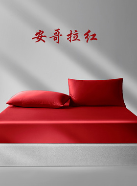 加高床笠TWimXL99x203cm红色床罩纯棉全棉贡缎床垫套席梦思防尘罩