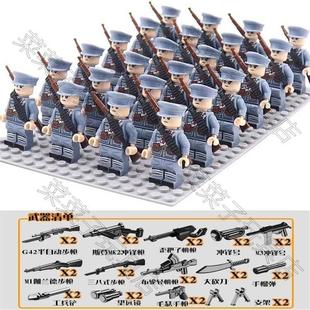 德国士兵积木人兼容乐高积木人仔二战德国苏联人仔积木特种兵6到8