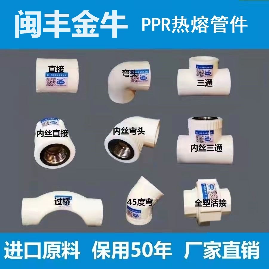 ppr活接头热熔水管配件闽丰金牛