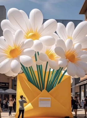 春季信封花朵气模美陈樱花海棠玉兰花充气装置景区广场商业街摆件