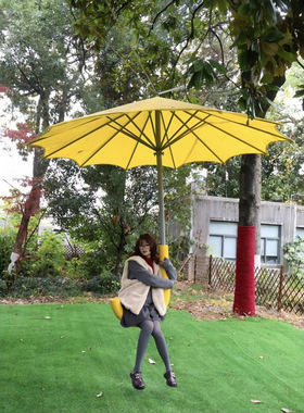 网红巨型遮阳伞秋千美陈户外景区民宿氛围感布置引流拍照打卡道具