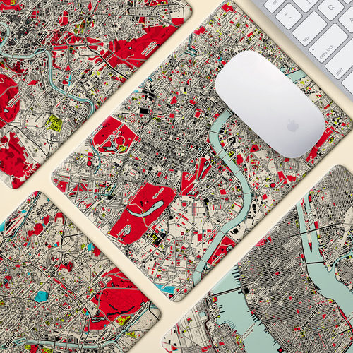 跨境热采地图鼠标垫ins风格鼠标垫复古鼠标垫桌垫滑鼠垫mousepad