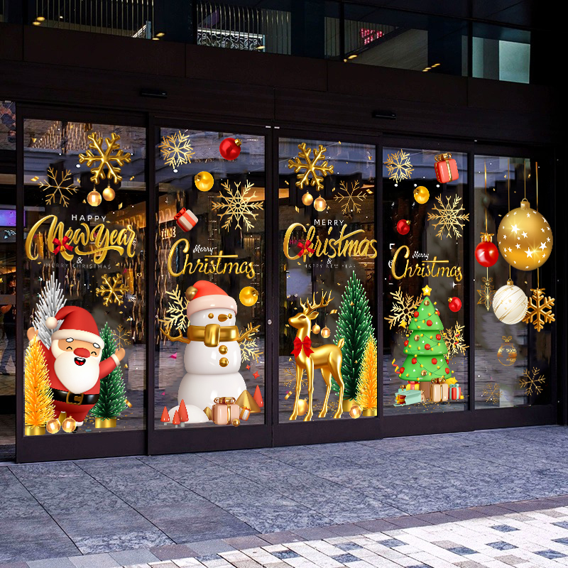 圣诞装饰贴纸餐厅酒店玻璃贴