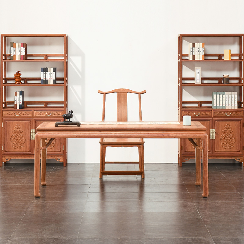 古尚古缅甸花梨新中式实木书桌