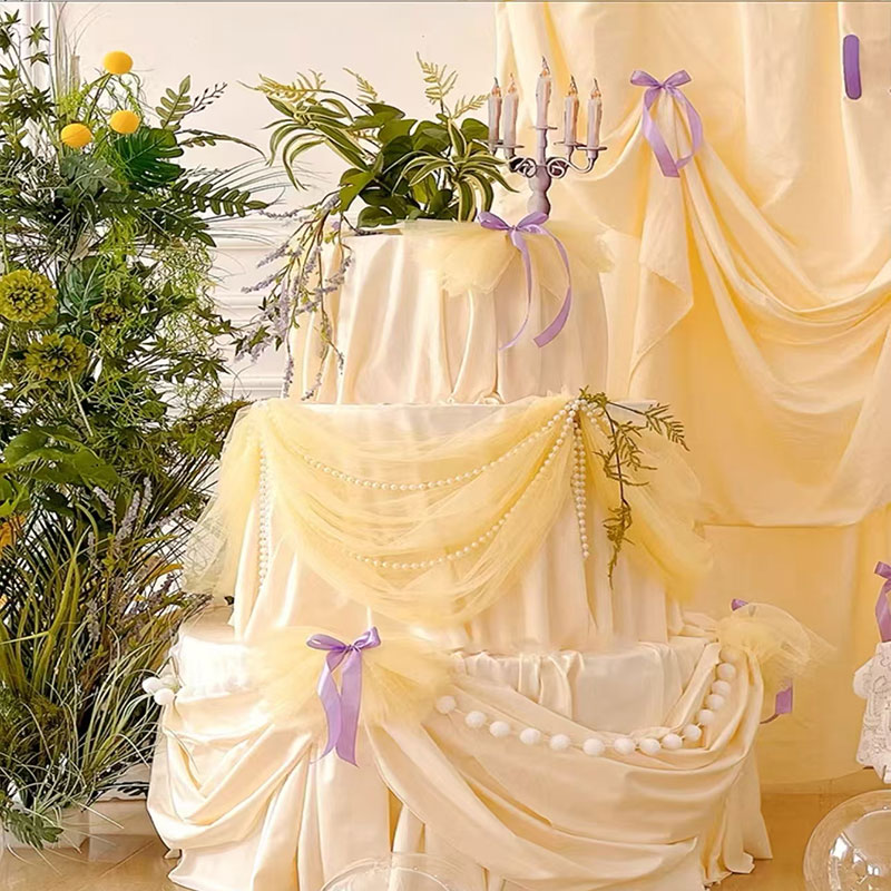 原生布奶油风生日背景DIY蝴蝶结