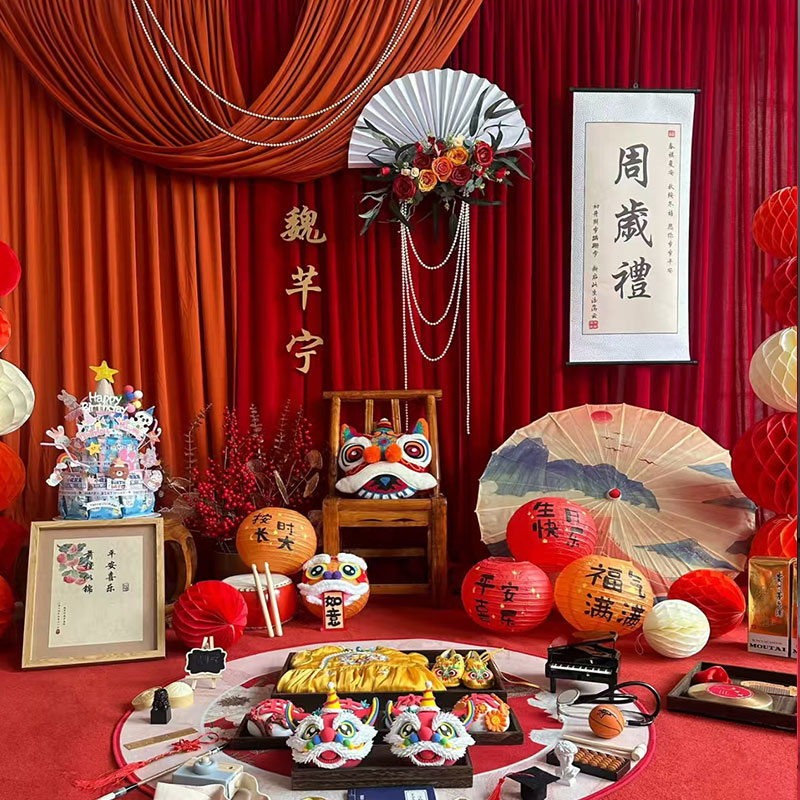 周岁生日布置装饰背景墙