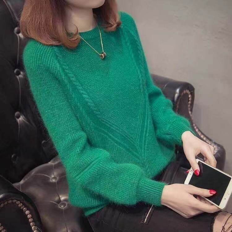 女士加厚套头修身韩版打底针织衫