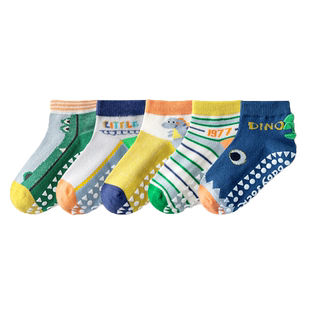 儿童地板袜春夏季网眼船袜宝宝袜子防滑点胶蹦床袜男童短袜中大童